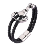 Punk Male Scorpion Bracelet Braided Leather Steel Wristband
