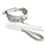Punk PU Leather Choker Necklace Gothic Harajuku Collar Detachable Leash