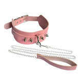 Punk PU Leather Choker Necklace Gothic Harajuku Collar Detachable Leash
