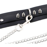 Punk PU Leather Choker Necklace Gothic Harajuku Collar Detachable Leash