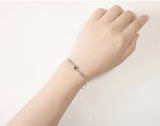 Purple Zircon Double Heart Bracelet in Silver - Women's Party Gift