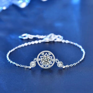 0.5ct D Round Moissanite Stars Chain Bracelet 925 Sterling Silver