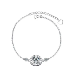 0.5ct D Round Moissanite Stars Chain Bracelet 925 Sterling Silver