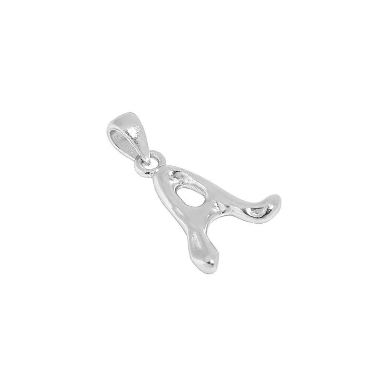 925 Sterling Silver A~Z Letter Pendant for Women DIY Necklaces Charms