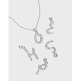 925 Sterling Silver A~Z Letter Pendant for Women DIY Necklaces Charms