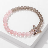 Smoky Quartz Bracelet Natural Shell Butterfly Stone Bracelet For Women