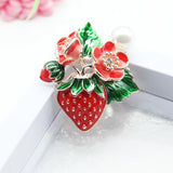 Strawberry Enamel Brooch - Fruits Weddings Party Banquet Brooch