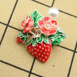 Strawberry Enamel Brooch - Fruits Weddings Party Banquet Brooch