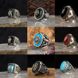 Muslim Islamic Crown Ring Inlaid Zircon Stone