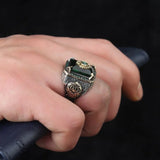 Muslim Islamic Crown Ring Inlaid Zircon Stone