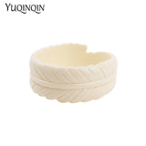 Resin Cuff Leaf Bracelet for Women Acrylic Bangle