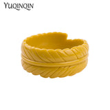 Resin Cuff Leaf Bracelet for Women Acrylic Bangle
