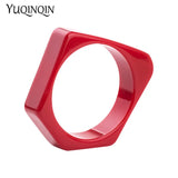Irregular Geometric Resin Cuff Bracelet for Women