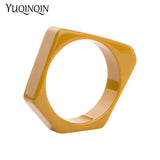 Irregular Geometric Resin Cuff Bracelet for Women