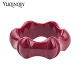 Resin Irregular Cuff Bracelets Bangles for Women Acrylic Wide Round Bracelet