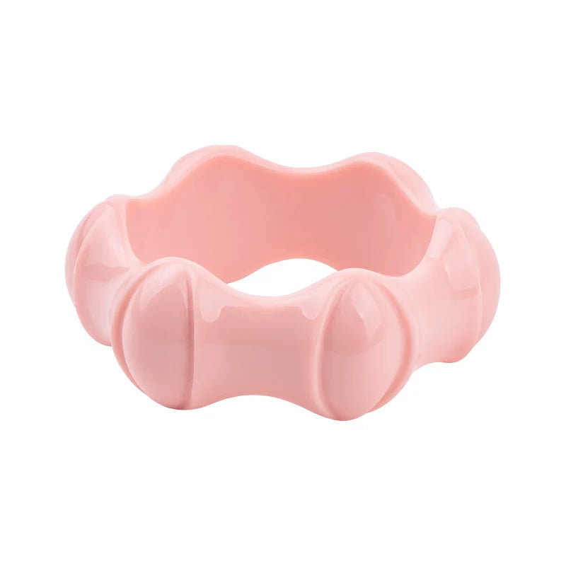 Resin Irregular Cuff Bracelets Bangles for Women Acrylic Wide Round Bracelet