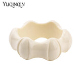 Resin Irregular Cuff Bracelets Bangles for Women Acrylic Wide Round Bracelet