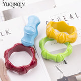 Resin Irregular Cuff Bracelets Bangles for Women Acrylic Wide Round Bracelet
