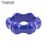 Resin Irregular Cuff Bracelets Bangles for Women Acrylic Wide Round Bracelet