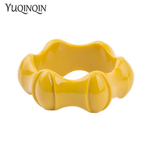 Resin Irregular Cuff Bracelets Bangles for Women Acrylic Wide Round Bracelet