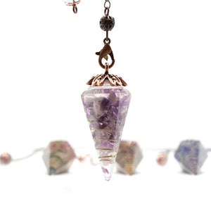 Retro Pendulum Pendant Natural Crystal Stone Reiki Yoga Jewelry