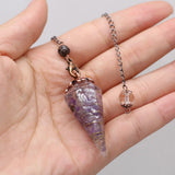 Retro Pendulum Pendant Natural Crystal Stone Reiki Yoga Jewelry
