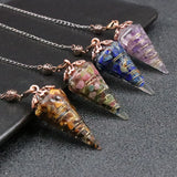 Retro Pendulum Pendant Natural Crystal Stone Reiki Yoga Jewelry