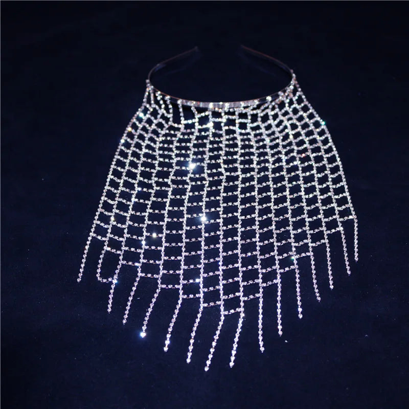 Rhinestone Mesh Shape Hair Hoop Headband Accesories Tiara Headdress