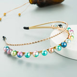 Rhinestone Pearl Headband for Women Hair Band Crown Tiaras Bridal