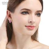 925 Sterling Silver Crystal Fan Zircon Earrings