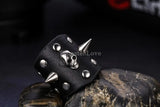 Punk Leather Rivet Bracelet Gothic Bangle Skull Jewelry