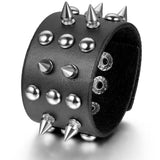 Punk Leather Rivet Bracelet Gothic Bangle Skull Jewelry