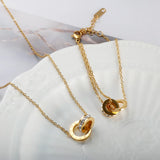 Roman Numerals Crystal Charm Jewelry Set Stainless Steel For Women