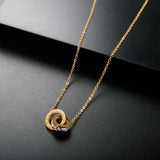 Roman Numerals Crystal Charm Jewelry Set Stainless Steel For Women
