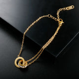 Roman Numerals Crystal Charm Jewelry Set Stainless Steel For Women
