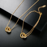 Roman Numerals Crystal Charm Jewelry Set Stainless Steel For Women