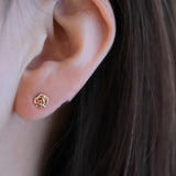 Romantic Rose Flowerstud Earrings, 925 Sterling Silver Fine Jewelry