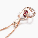 Rose Chain Necklace Crystal Heart Pendant Wedding Jewelry