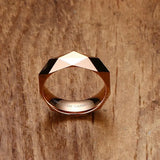 Rose Colors Rhombus Ring Tungsten Carbide Wedding Ring For Men