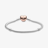 Rose Heart Clasp Snake Chain Bracelet DIY Accessories