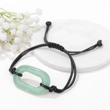 Rose Quartz Paper Clip Charm Bracelet Amethyst Pendant Woven Bangle Men