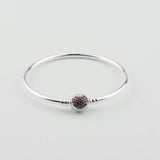Red Heart Clasp Bangle Womens Jewelry Gift