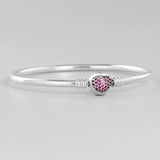 Red Heart Clasp Bangle Womens Jewelry Gift