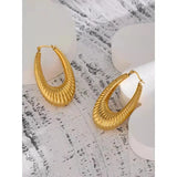 Chunky Hoop Earrings for Women Stainless Steel Geometric Metal Accessories