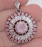 Round Pendant Copper Plated Zirconia Women Jewelry Party Wedding