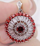 Round Pendant Copper Plated Zirconia Women Jewelry Party Wedding
