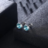 Round Stud Earrings Crystals from Austria Wedding Jewelry