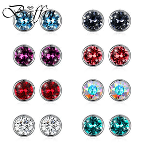 Round Stud Earrings Crystals from Austria Wedding Jewelry