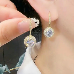 Zircon Crystal Earrings Bridal Wedding Jewelry