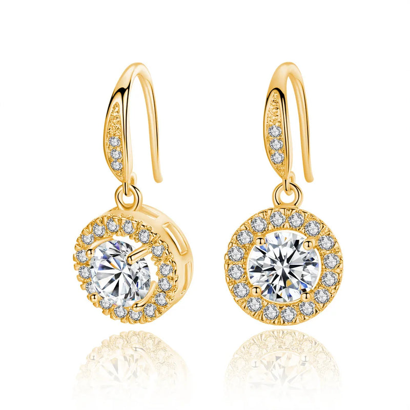 Zircon Crystal Earrings Bridal Wedding Jewelry